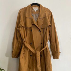 Cognac Water Resistant Double Breasted Trench Coat